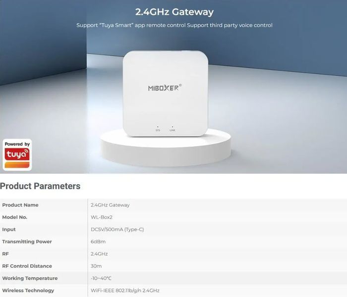 Miboxer WL-Box2 Wi-Fi Шлюз 2.4GHz для Управления LED Светом через Приложение и Голос  8199 фото