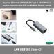 Адаптер Ethernet LAN USB 3.0 Type-C 1000 Мбіт/с, мережевий контролер карта RJ45 для MacBook, Windows, Android, iPad Pro 2018, Surface Book 2, Chromebook, Lenovo Yoga 720/910/920 8301 фото 1