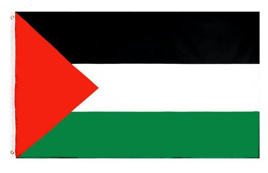 Флаг Государства Палестина دولة فلسطين (150*90 см) полиэстер люверсы двойная прострочка по периметру&nbsp; Флаг Палестины, размером 90x150 см для частных и музейных коллекций, экспозиций, научно-исследовательской и преподавательской деятельности (в строгом соо 8159 фото