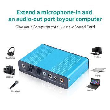USB зовнішня звукова карта Kebidu Sound Card 6 канальна SPDIF 5.1 Optical External Audio Car 5773 фото