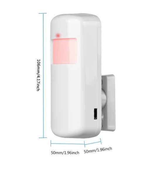 AT-NJ01 (v7) PIR датчик движения беспроводный ИК для домашней GSM сигнализации (eV1527, 110/30 градусов охват) беспроводный, 433Mhz питание AAA + USB Type-C&nbsp; 3667-3 фото