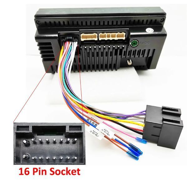 Адаптер переходник 16 pin (22*10 мм) - ISO (мама) для подключения автомагнитолы по заводским разъемам фишка VA 7586 фото