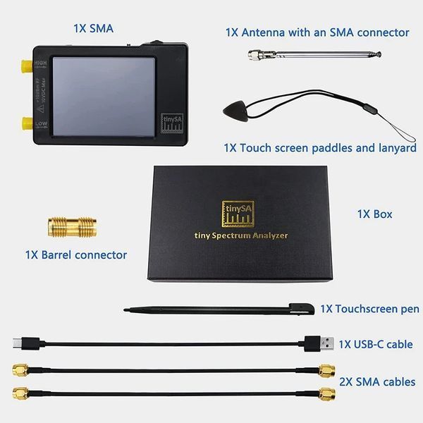 TinySA 2.8" Version V0.3.1_E аналізатор частот портативний (LOW: 0.1...350 МГц; HIGH: 240...960 МГц) захист від 7810 фото