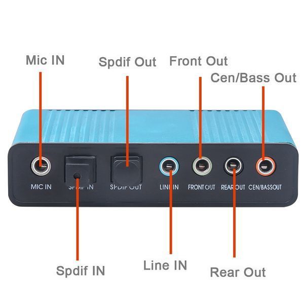 USB внешняя звуковая карта Kebidu Sound Card 6 канальная SPDIF 5.1 Optical External Audio Car 5773 фото