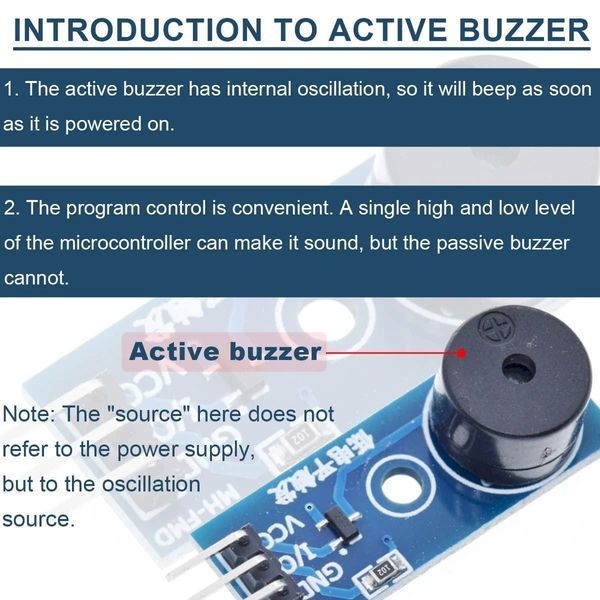 Зуммер Активный Модуль (Active High level trigger) MH-FMG 3.3/5V s8050 Arduino ESP Raspberry Pi DIY сигнализация оповещение Громкий и Четкий Звуковой Сигнал! Этот активный зуммерный модуль &mdash; простое и эффективное решение для добавления звуковых оповещений 3484-3 фото