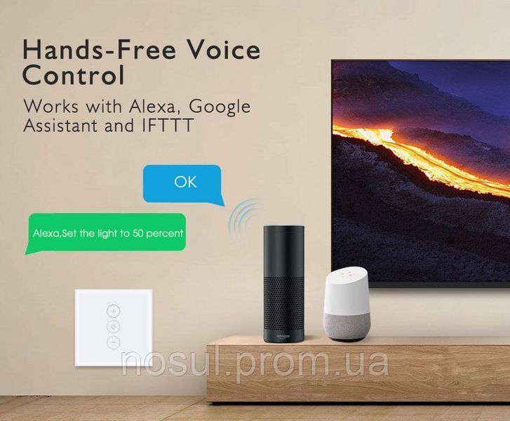 WiFi выключатель с диммером сенсорный с регулировкой яркости света и функцией управления телефоном по WiFi 5119 фото