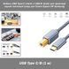 Кабель USB Type-C (male) к USB-B (male) для принтера (1 м) серый плетеный шнур для Canon Epson HP Samsung 5979-2 фото 1