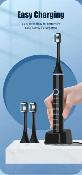 Электрическая зубная щетка Smart USB Rechargeable Teeth Clean Whitening Sonic Toothbrush Зубная щетка 7844 фото