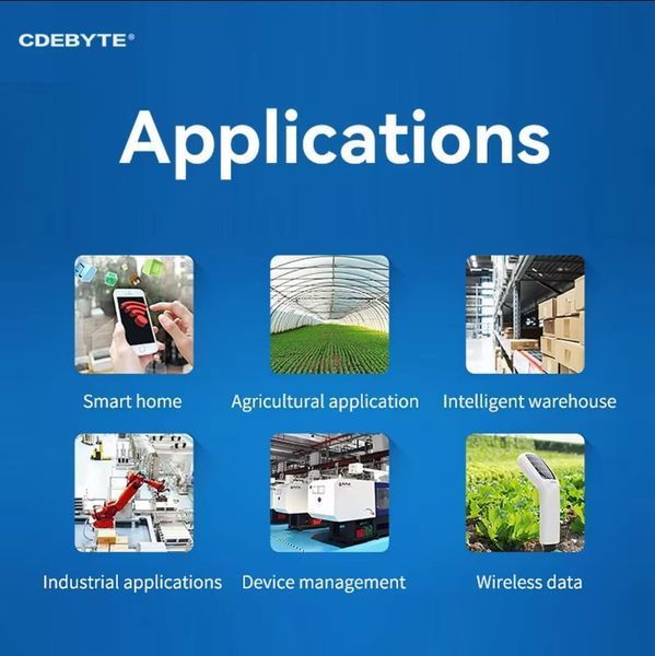 EBYTE E90-DTU (433L20) LoRa SX1278 V8 (SMA male 30 dB) RS485(RS232)-RF 433MHz беспроводный модем Wir 7364-3 фото
