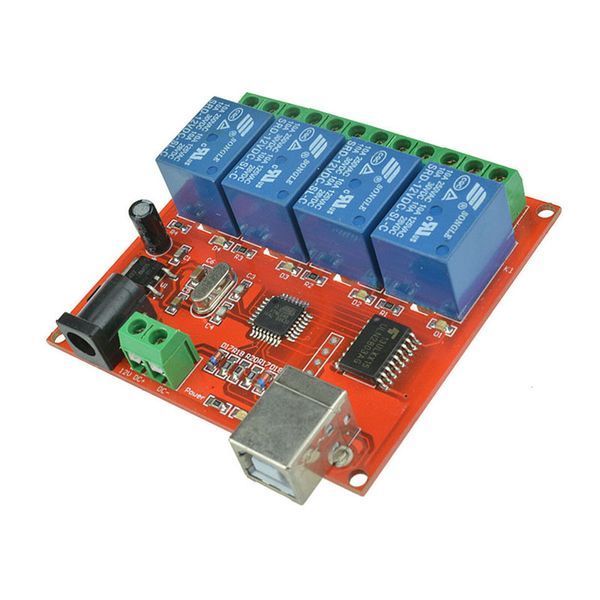 Реле 5V 4 канал USB B ULN2803 HID модуль спідній 5 В relay cchannel (Win XP 7 8 10) 5245 фото