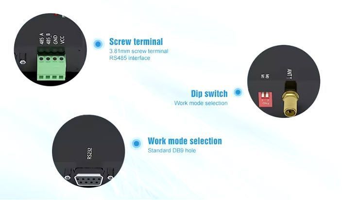 EBYTE E90-DTU (433L20) LoRa SX1278 V8 (SMA male 30 dB) RS485(RS232)-RF 433MHz беспроводный модем Wir 7364-3 фото