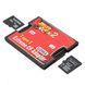 Адаптер Compact Flash (CF) - 2*TF/microSD (под 2 флешки) Type I двухпортовый кардридер HEXIN TF Compact Flash 3204 фото 1