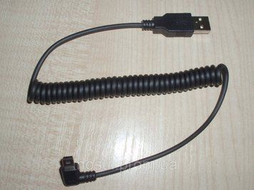 Кабель USB &mdash; mini USB кутовий, спіральна навивка 1,5 м тато-тато 4661 фото