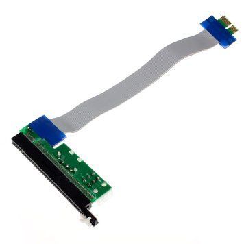 Райзер-перехідник PCI-E 1x-16х З ПІТАНІЄМ Molex 4 pin +6 pin гнучкий шлейф 1x16 райзер Extender Card PCI-E 3640 фото