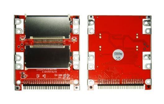 CF-IDE44 2PCF-V2 (2.00mm v2.1) адаптер 2.5' IDE (44 pin папа) - CFх2 DUAL (50 pin) master/slave jmp 2644 фото