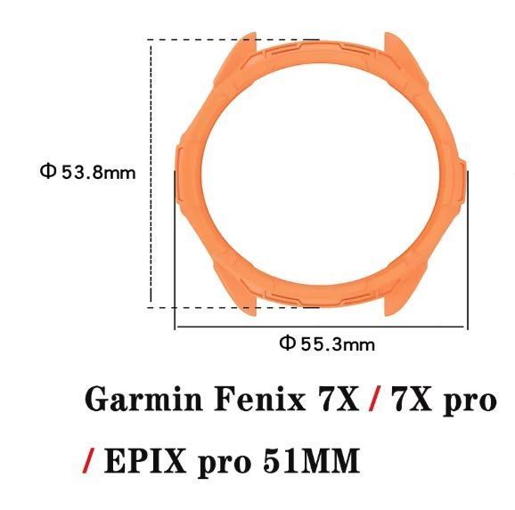 Захист корпусу годинника Garmin Garmin Fenix 6X 7X 51 мм і Epix Pro (колір чорний) силіконовий бампер (ободок) з відкритим екраном ("hollow protective shell") для годинника&nbsp; 8363 фото