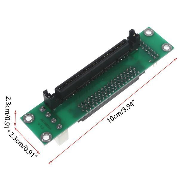 Адаптер SCA 80 pin - 68 Pin + Molex (4 pin) Ultra SCSI II/III LVD-SE подключение HDD 0267 фото
