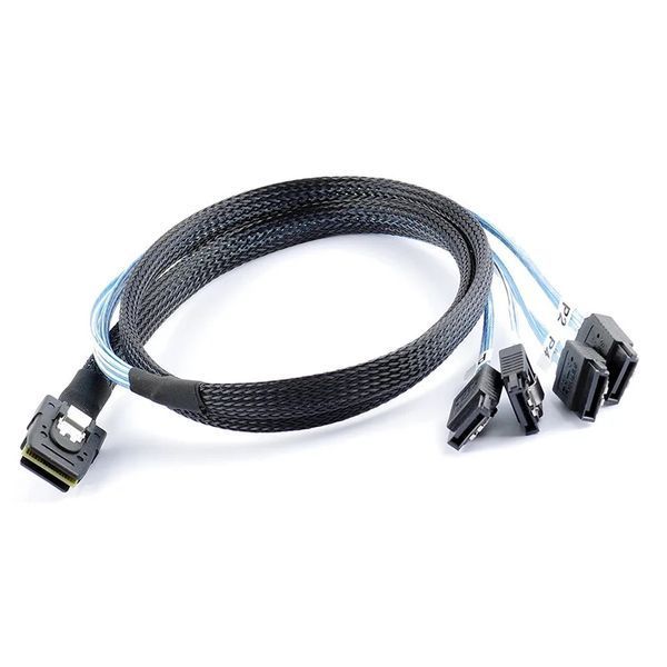 Кабель для RAID контроллера SFF-8087 Mini SAS 4.0 12Gbps (36P) - 4 SATA3 (50 см) 7568 фото
