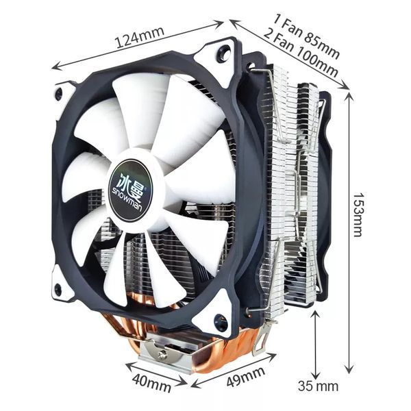 MT6S SNOWMAN "Снеговик" 6 Heat Pipes CPU Cooler 120 mm куллер охлаждение CPU процессора обдув вентилятор Intel 7611 фото