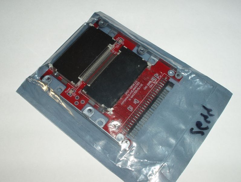 CF-IDE44 2PCF-V2 (2.00mm v2.1) адаптер 2.5' IDE (44 pin папа) - CFх2 DUAL (50 pin) master/slave jmp 2644 фото