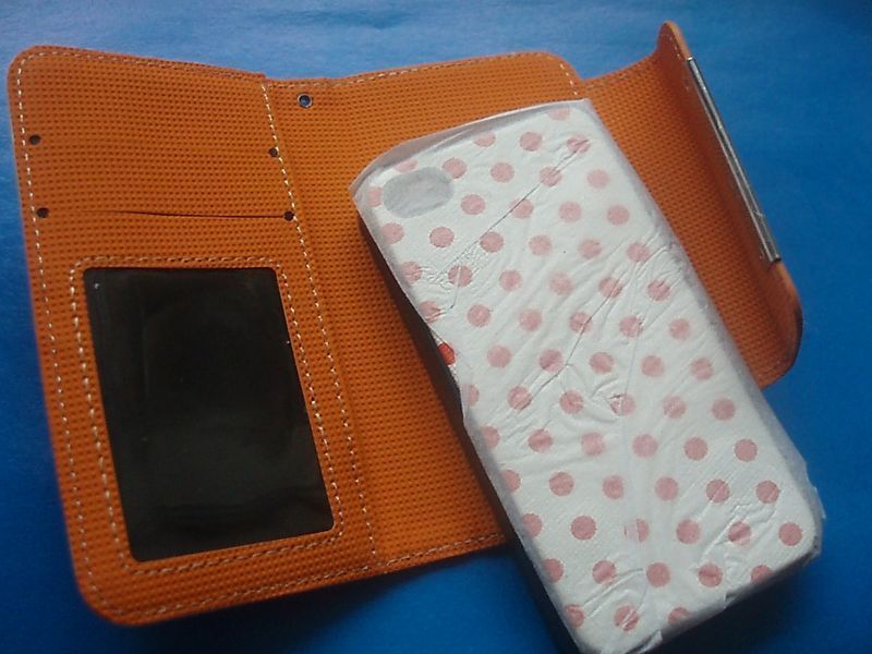 IPhone 4 чохол блокнот для телефона Polka Dot Combo 2626 фото