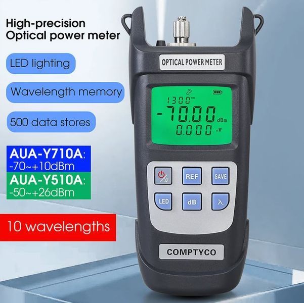 AUA-710A FC-SC-ST (-70...+10 dBi) тестер для оптичного високоточного вимірювача потужності LED-підсвітка High Precision Fiber Optic Power Meter LED Light OPM Optical Power Meter AUA-Y710A &mdash; це професійний високоточний оптичний вимірювач потужності (OPM),  3206-2 фото
