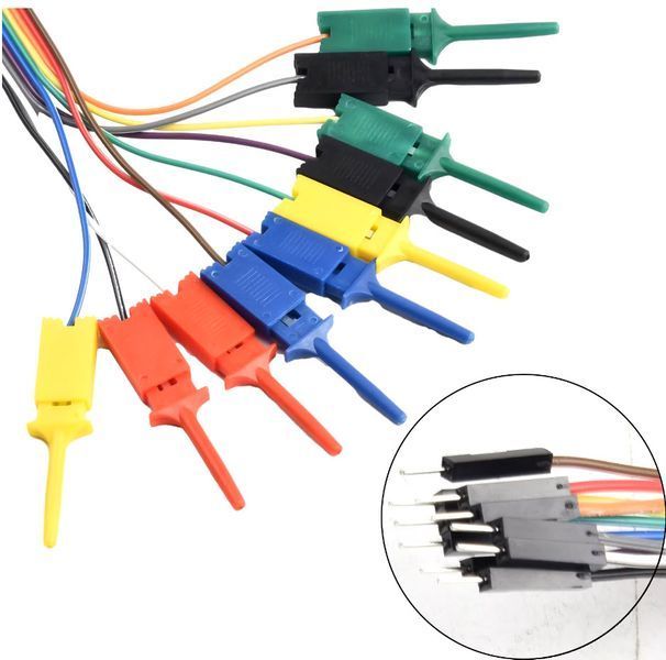 Тестова кліпса для логічного аналізатора 1 шт (Male head "тато") Jumper wire Clip Test Hook Clips Logic Ana 3571-2 фото