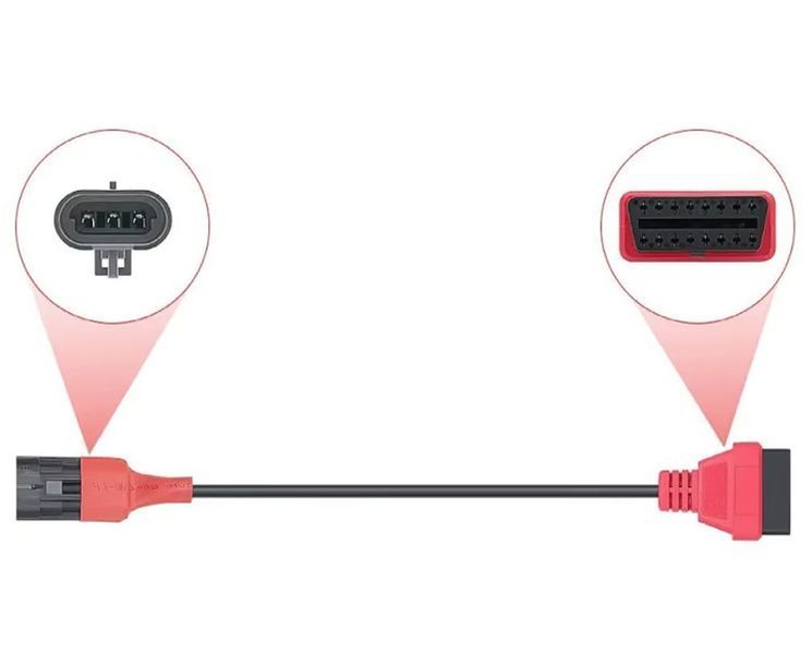 Диагностический переходник SYM/SANYANG/Moto 3-pin &rarr; OBD2 16-pin (3p To 16p Wire Adapter Motorcycle OBD Diagnostic Extension Cable Connector) 8361 фото