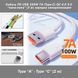 Кабель PD USB &mdash; USB Type-C 100W 7A MM "тато-тато" (2 м) QC 4.0 3.0 колір БІЛИЙ power charge Huawei Samsung Macbook заряджання синхронізація 7359-3 фото 1