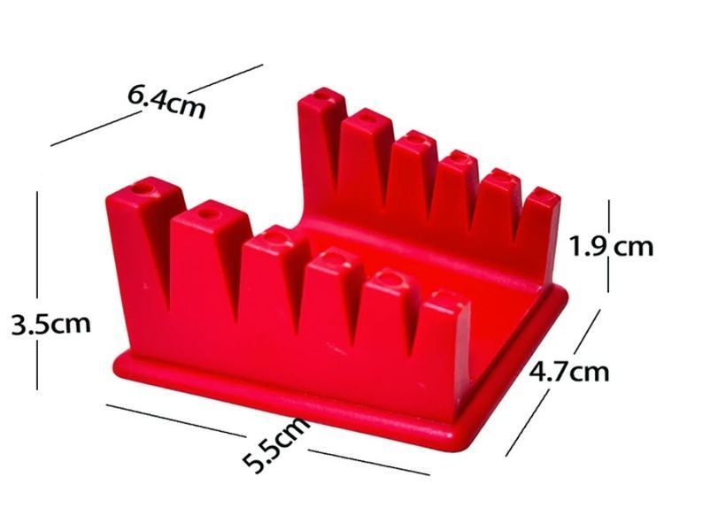 Держатель кабелей 30AWG...12AWG (0.05-4 мм&sup2;) 70*50 мм с прорезями 5 позиционный для пайки (цвет: красный) с магнитами фиксатор кабелей/проводов паяльной станции термофена Welding Wire Fixture&nbsp; Простое и эффективное решение для организации проводов на рабо 8184 фото