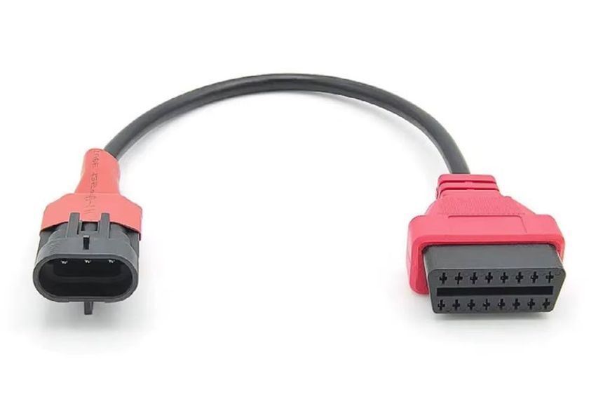 Диагностический переходник SYM/SANYANG/Moto 3-pin &rarr; OBD2 16-pin (3p To 16p Wire Adapter Motorcycle OBD Diagnostic Extension Cable Connector) 8361 фото