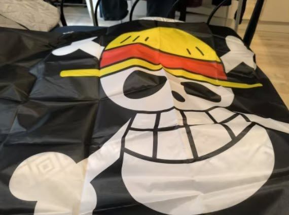 Флаг Пираты Соломенной Шляпы Pirate Monkey D.Luffy Skull Мугивара Каидзоку-дан (150*90 см)  8183 фото