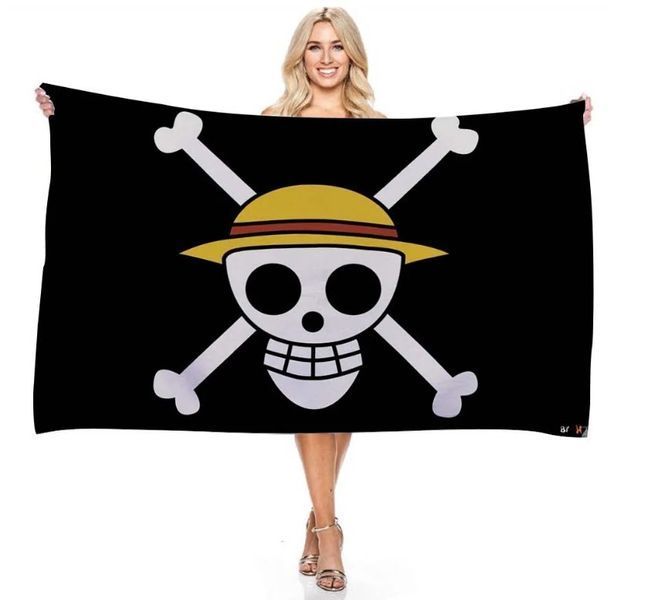 Флаг Пираты Соломенной Шляпы Pirate Monkey D.Luffy Skull Мугивара Каидзоку-дан (150*90 см)  8183 фото