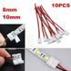Коннектор (2 pin, 8 мм) соединитель LED 3528,5050 (12/24V) светодиодной ленты для подключения без пайки, 2-х к 6431 фото 7