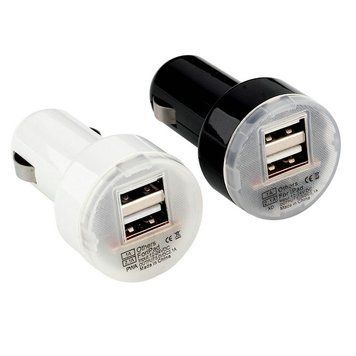 ЗУ зарядное автомобильная USB зарядка (на 2 порта) от прикуривателя 12v мини mini 2584 фото