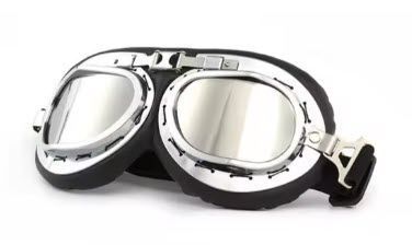 Мото очки RED BARON стимпанк хром (цвет линз: серебро) Silver Lens RED BARON авиатор Aviator-Style Red Baron Motorcycle Riding Goggles 0423-2 фото