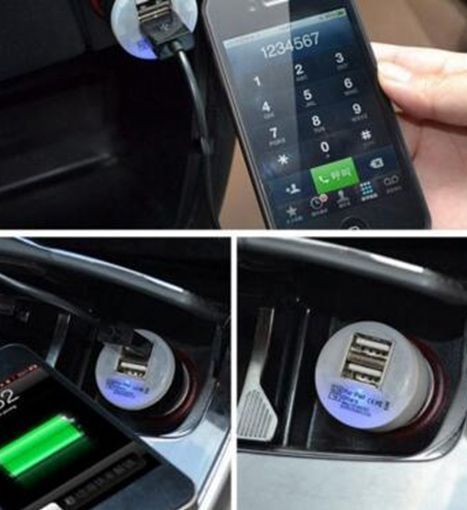 ЗП зарядне автомобільне USB-заряджання (на 2 порти) від прикурювача 12v мініmini 2584 фото