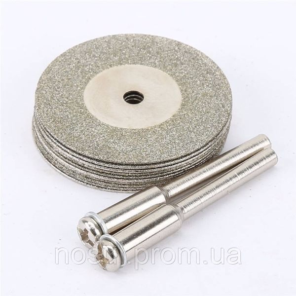 Dremel набор пил (10 шт) 30 mm + 2 вала круги отрезные алмазные D30 с держателем на дремель гравер 7412 фото