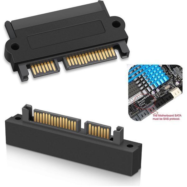 Адаптер SFF-8482 SAS To SATA (вугловий 90 град) HDD перехідник САС до жорсткого диска підтримка протоколу передач 6586 фото