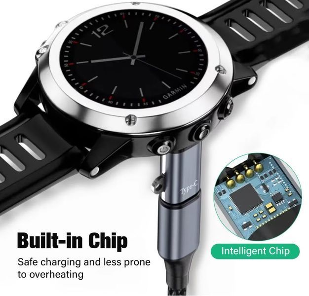 Garmin 4 pin USB Type-C угловой адаптер для зарядки и передачи данных (синхронизации) часов Гармин Garmin Fenix 8 7 7S 7X 6S 6 Forerunner 6612-2 фото