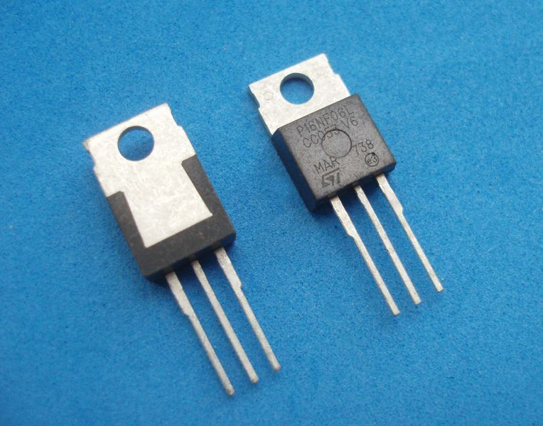P16NF06 транзистор N канал (STP16NF06L) TO220 MOSFET 60 В, 16 А 5137 фото