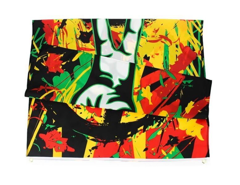 Підкреслити Боб Марлі (90*150 см) графіті-принт Rasta Peace Grafitti Flag&nbsp;BOB Marley Reggae Hippie Band Decoration 8205 фото