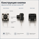 Кнопка тактовая 6&times;6&times;7 мм 2 pin DIP Micro Touch Tactile Push Button Switch Horizontal 7203 фото 6