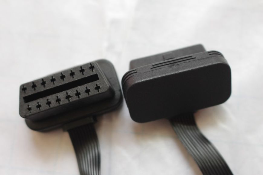 OBD2 16-pin кабель трійник спліттер з подвійним роз'ємом (2*30 см) Y-splitter діагностика ОБД розгалужувач 3220 фото