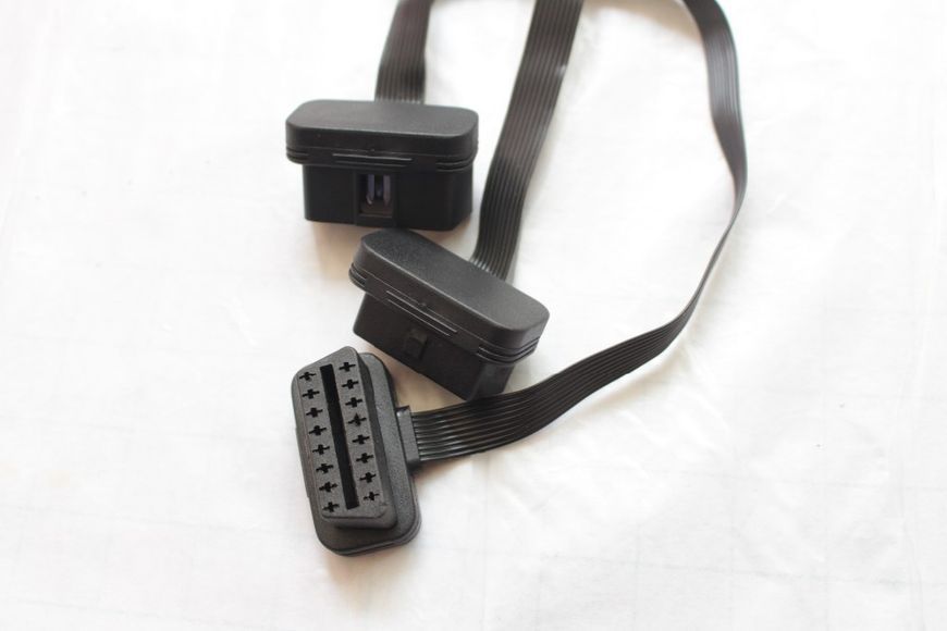 OBD2 16-pin кабель трійник спліттер з подвійним роз'ємом (2*30 см) Y-splitter діагностика ОБД розгалужувач 3220 фото