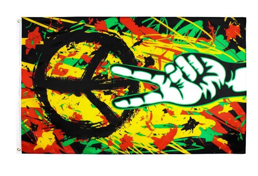 Підкреслити Боб Марлі (90*150 см) графіті-принт Rasta Peace Grafitti Flag&nbsp;BOB Marley Reggae Hippie Band Decoration 8205 фото