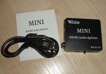 Конвертер екстрактор аудіосигналу HDMI to HDMI Audio Optical SPDIF + R/L Audio 2CH/5.1CH (під'єднати колонки 4437 фото