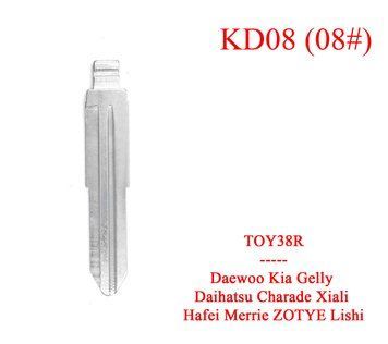 Keydiy жало плаття викидне лезо ключа No 08 TOY38R KD 08# Daewoo Kia Gelly Daihatsu Charade Xiali Hafei Merrie ZOTY 5663 фото