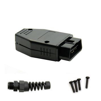 OBD2 колодка разборная 16 pin с держателем кабеля с крепежом для диагностического оборудования разборная пласт 2499 фото