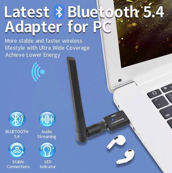 USB Bluetooth 5.4+BLE адаптер (LMP 12.45) + антенна блютуз 7355-3 фото